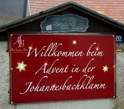 Weihnachtsmarkt in der Johannesbachklamm