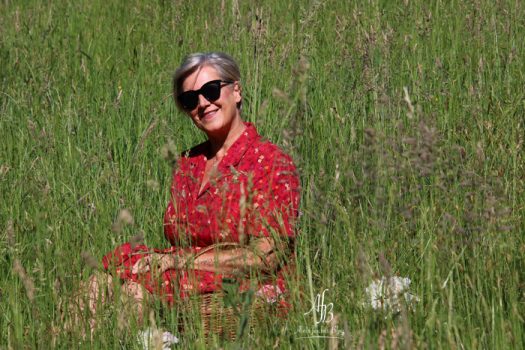 Lady in a red Vintage dress